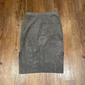 Suede skirt midi with side slits